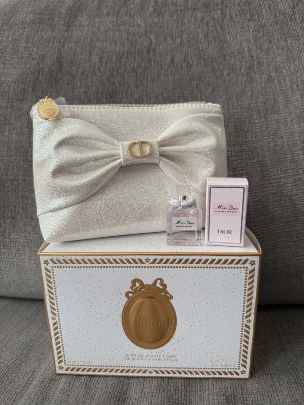 DIOR Holiday 2026 Glitter Bow Cosmetic Makeup Pouch Bag
